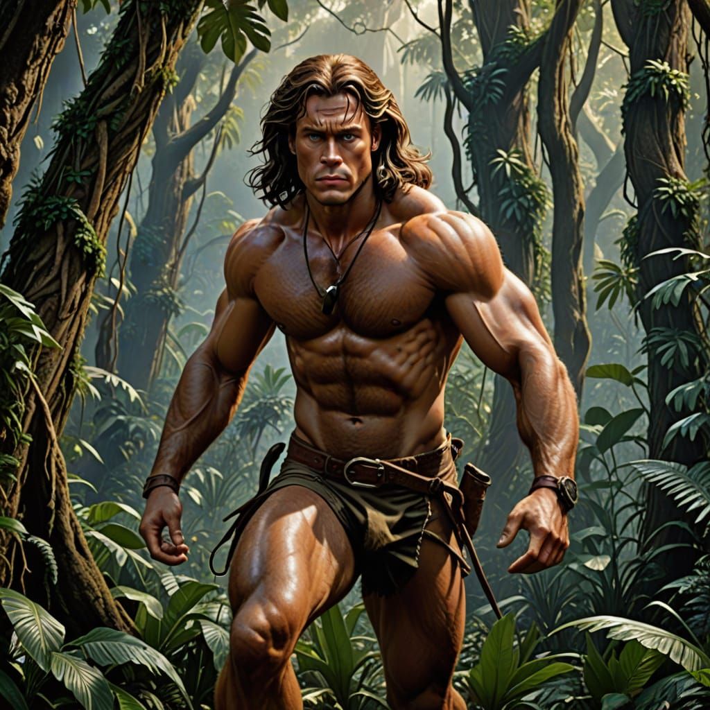 Hyperrealistic Jungle King in Regal Splendor