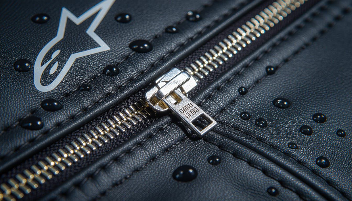 Alpinestars Leather Jacket Macro with Cinematic Lighting