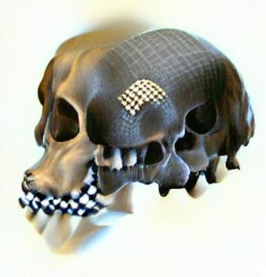Houndstooth Skull Graphic Art