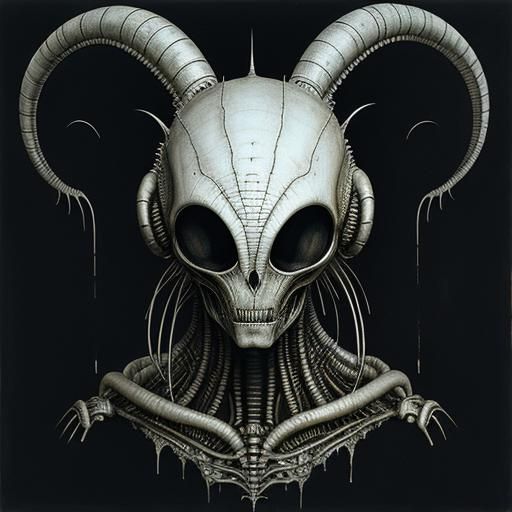 Grotesque Alien Creature in Dark Style