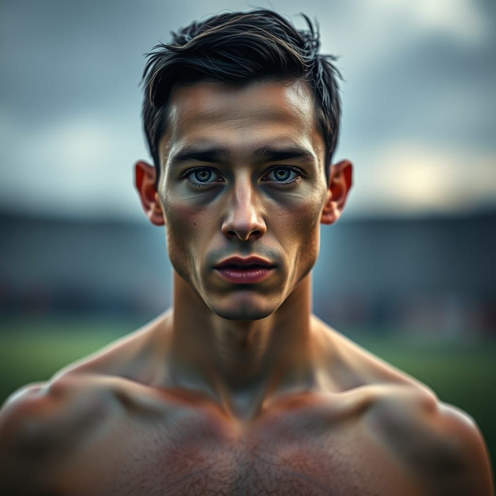 Chiseled Young Athlete Exposes His Muscular Physique