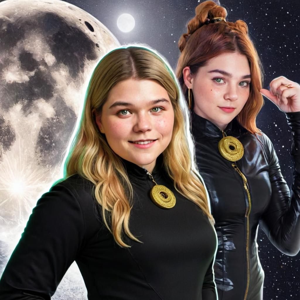 Spy in Catsuit with Moonlit Sky