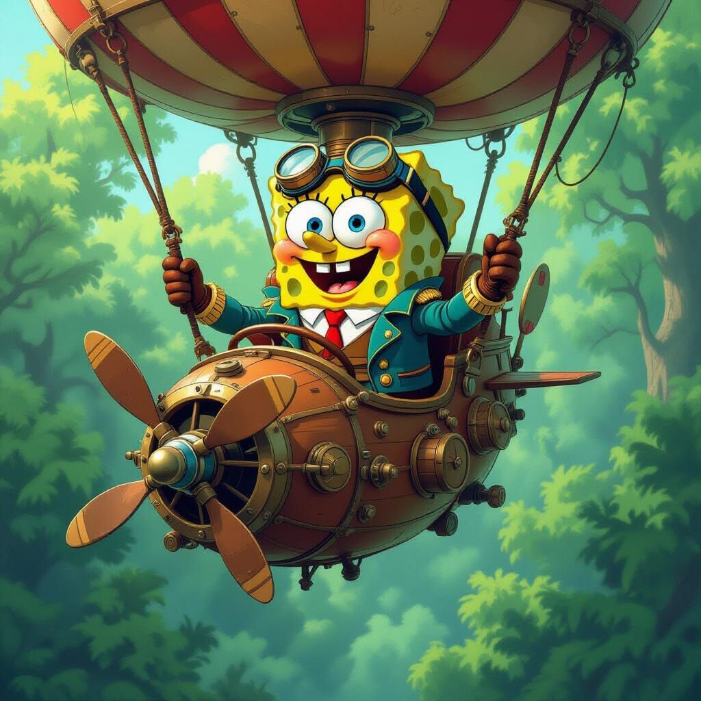 SpongeBob as Steampunk Airship Captain