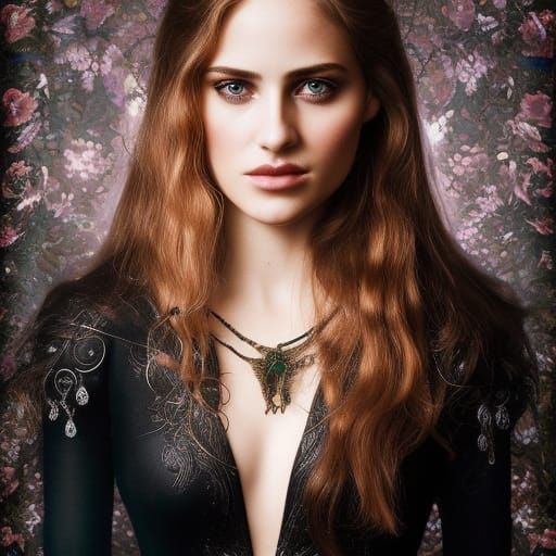 Queen in Black Dress: Professional Portrait