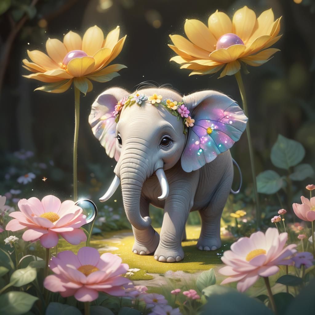 Girl Finds Tiny Winged Elephant in Garden