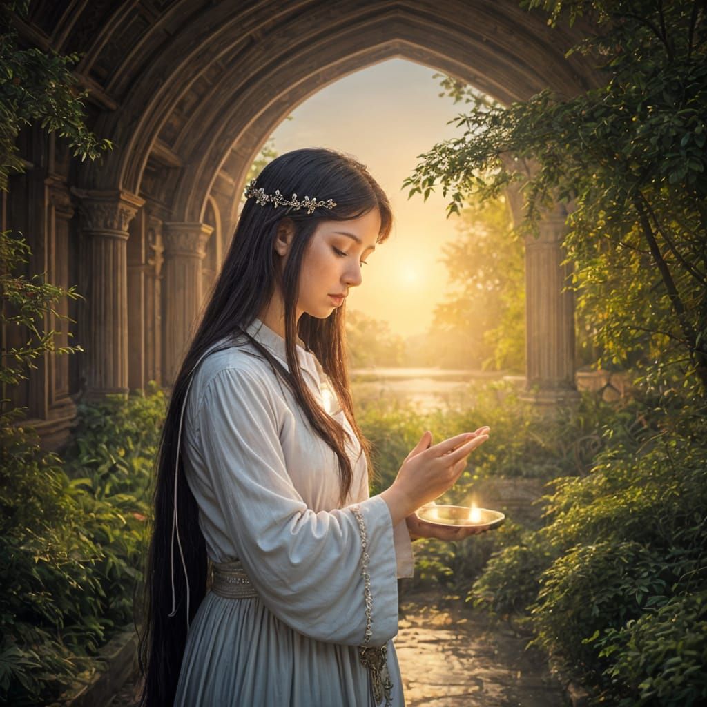 Serene Biblical Landscape with Gentle Colors