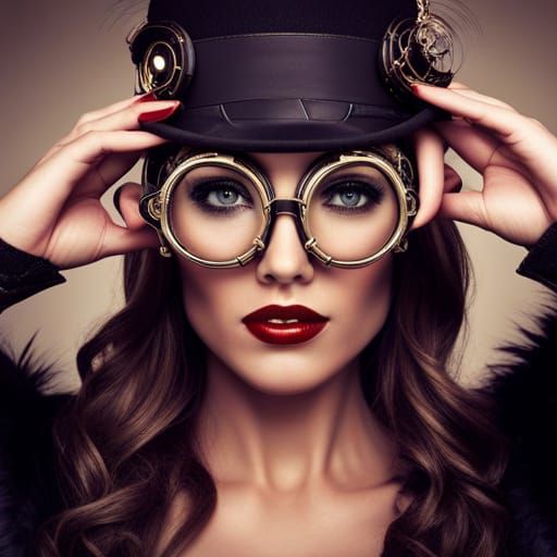 Hollywood Glamour Meets Steampunk: A Stylish Portrait