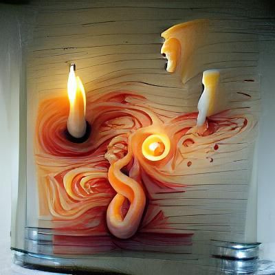 Elegant Candle Artwork Digital Rendering