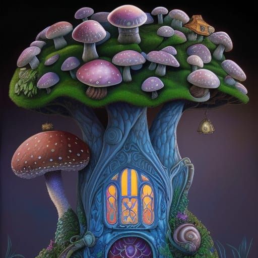 Fairytale Shroompunk Mansion in Shroompunk Style