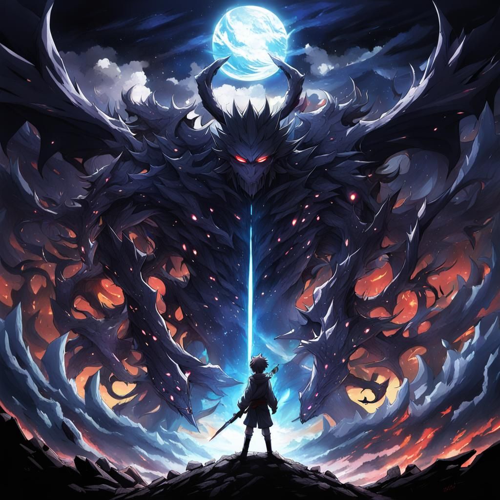 Anime Style Good Versus Evil Showdown