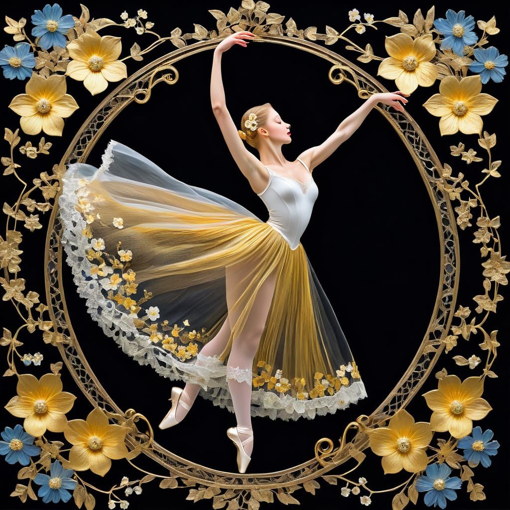 Whirling Ballerina Under Starry Night Sky