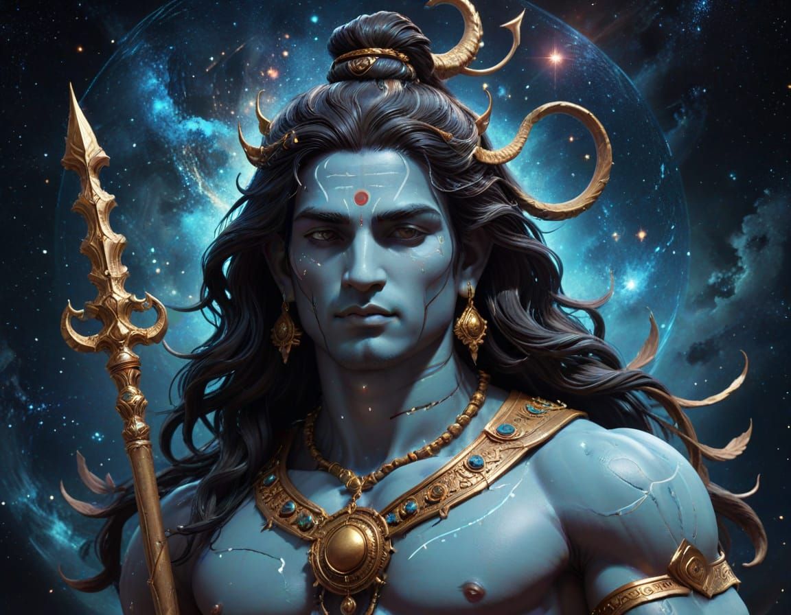 Cosmic Lord Shiva in Triadic Colors