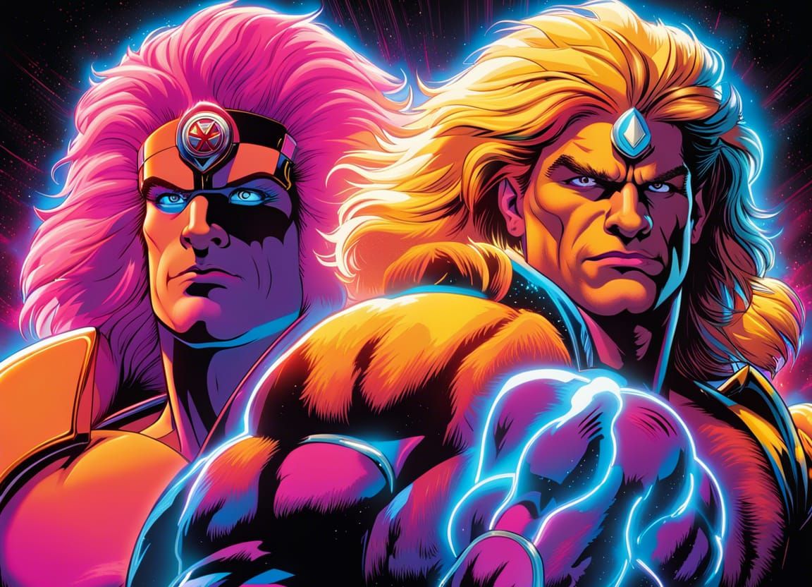 Ric Flair ThunderCats Wrestling Hero in 80s Comic Style