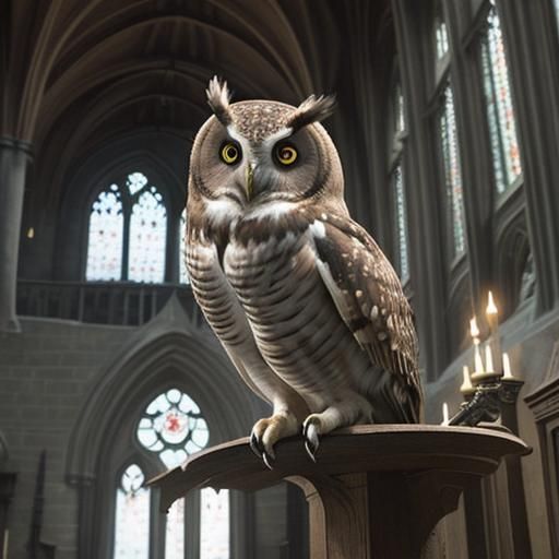 Owl Arrives at Great Hall, Hogwarts