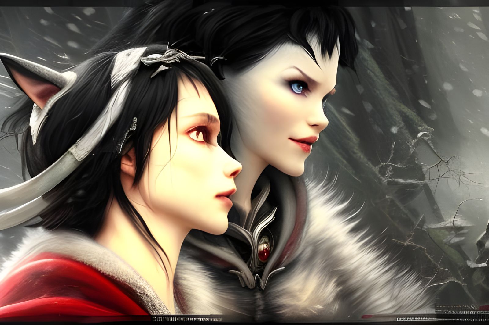 Photorealistic Werehuskies in Regal Armor, Detailed Portrait