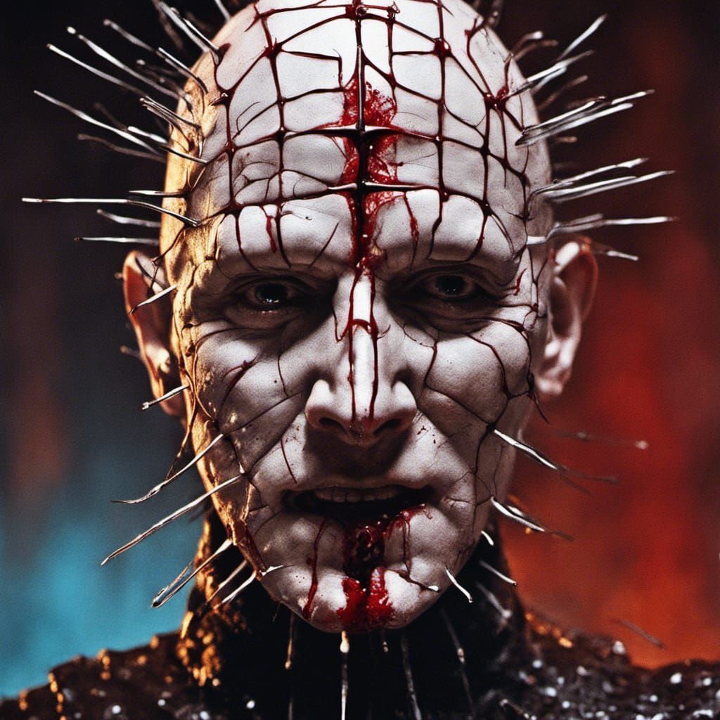 Realistic Pinhead Portrait in Hyperrealistic Style