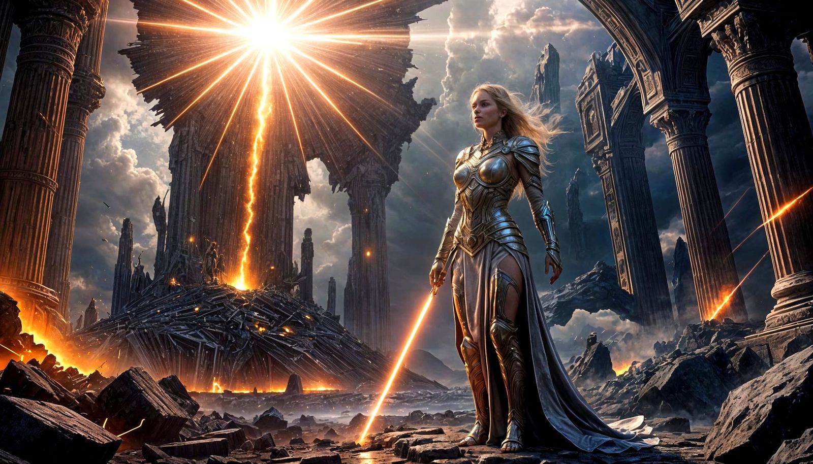 Divine Warrior in Collapsing Celestial City