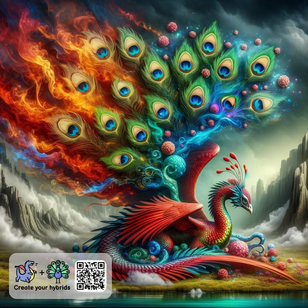 Dragon Peacock Hybrid: A Creature Fusion