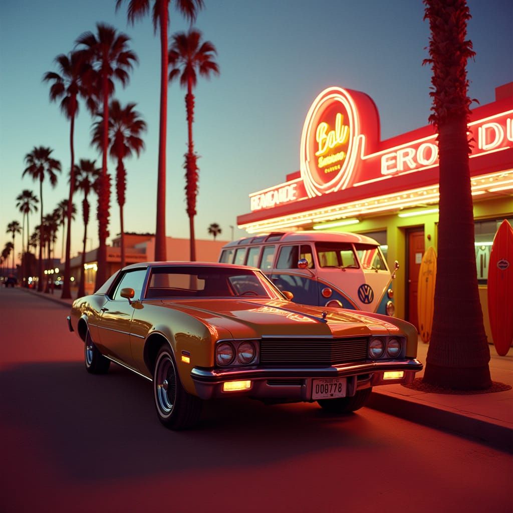 1972 Buick Riviera in Neon Downtown LA