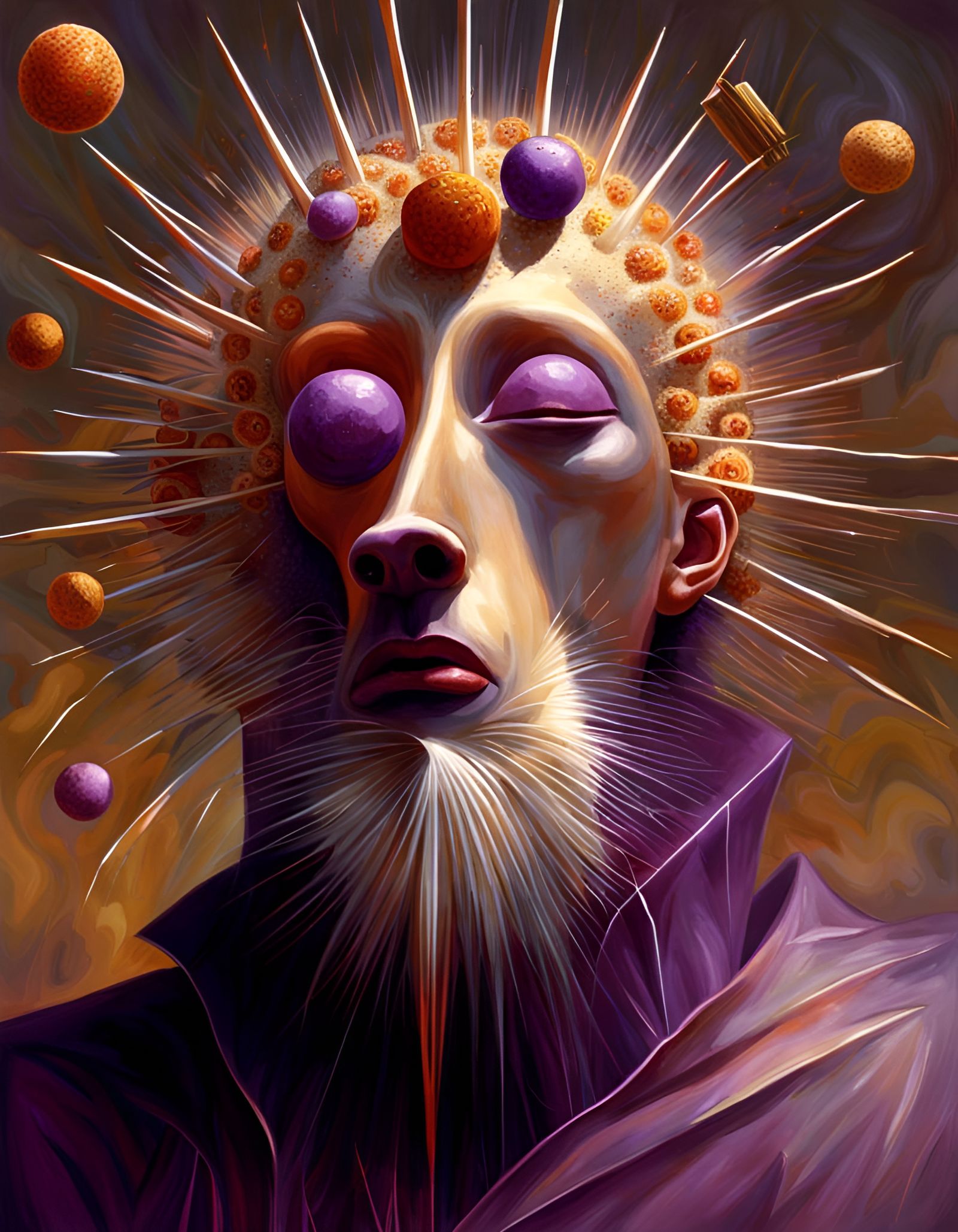 Surreal Matchstick Dogs with Fireworks and God Rays