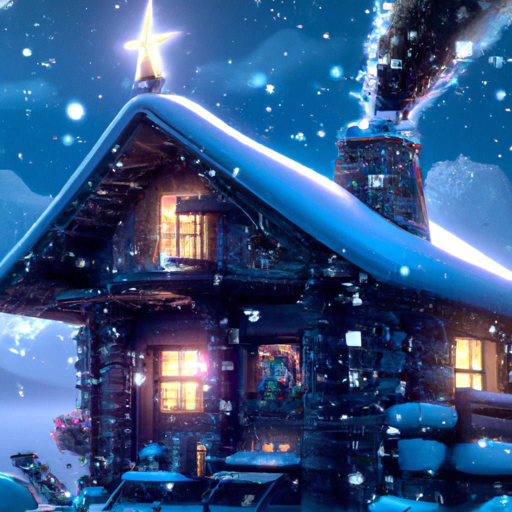 Cozy Cottage Paradise Under Aurora Borealis