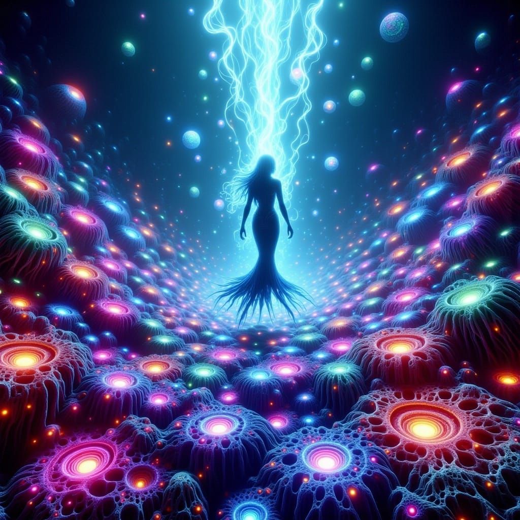 Mystical Underwater Realm with Bioluminescent Coral Reefs