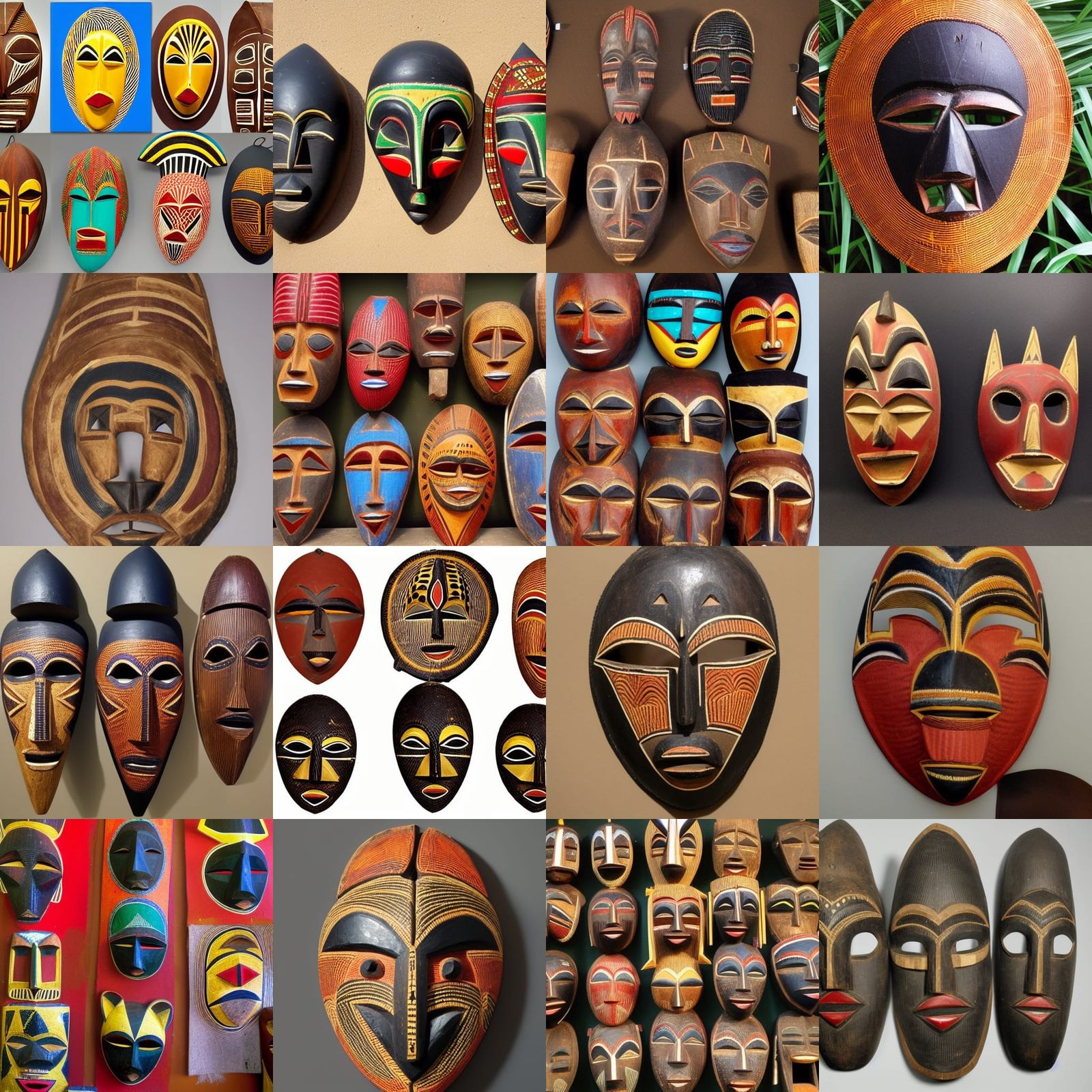 Ornate African Masks: Traditional Art