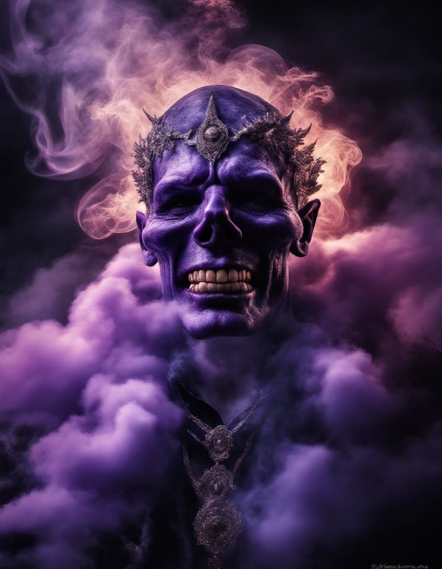 Purple Demonic Smoke with Shimmering Lights