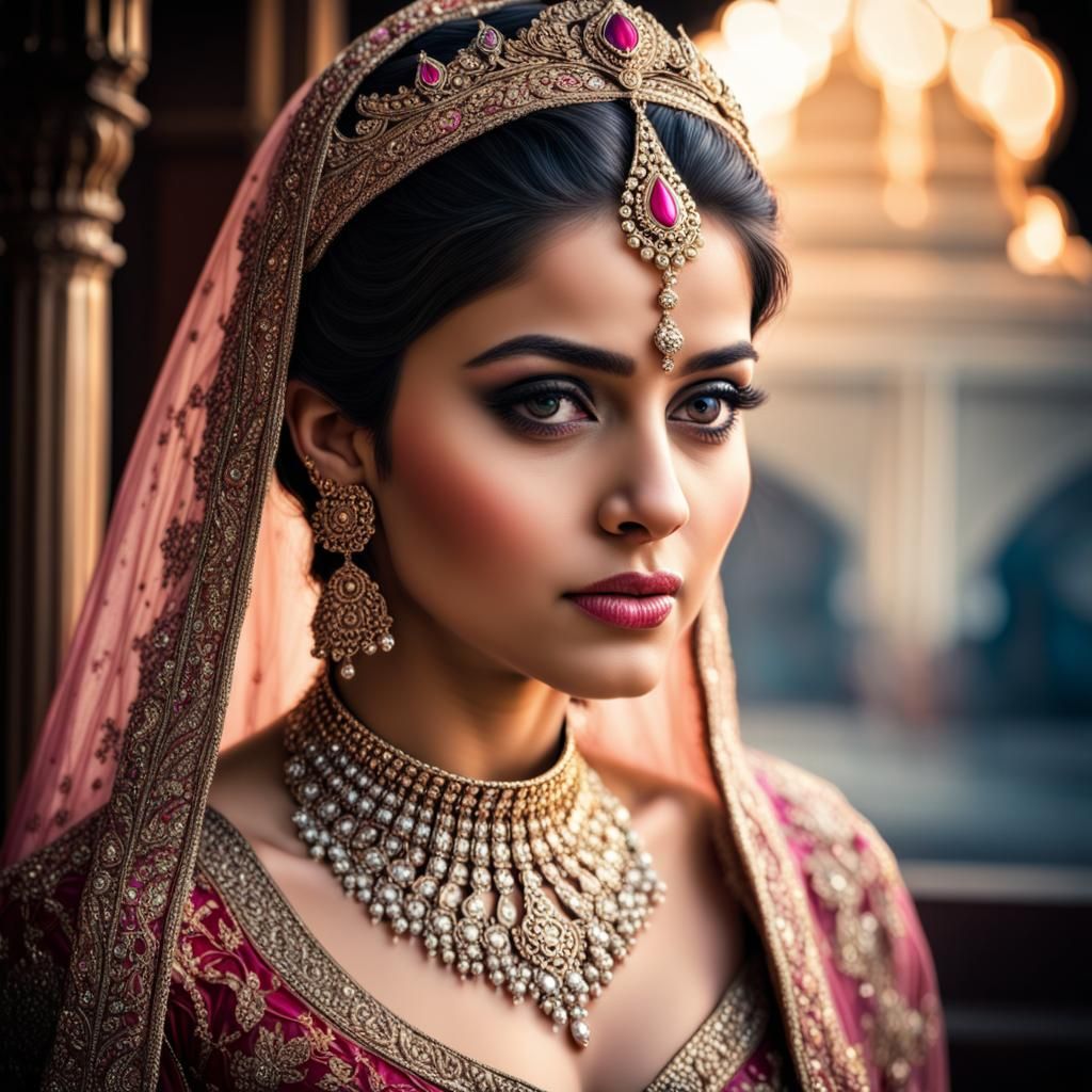 Hyperrealistic Bollywood Princess Portrait in HDR