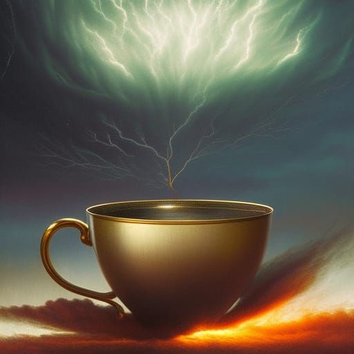Lightning Storm in Teacup: Digital Painting