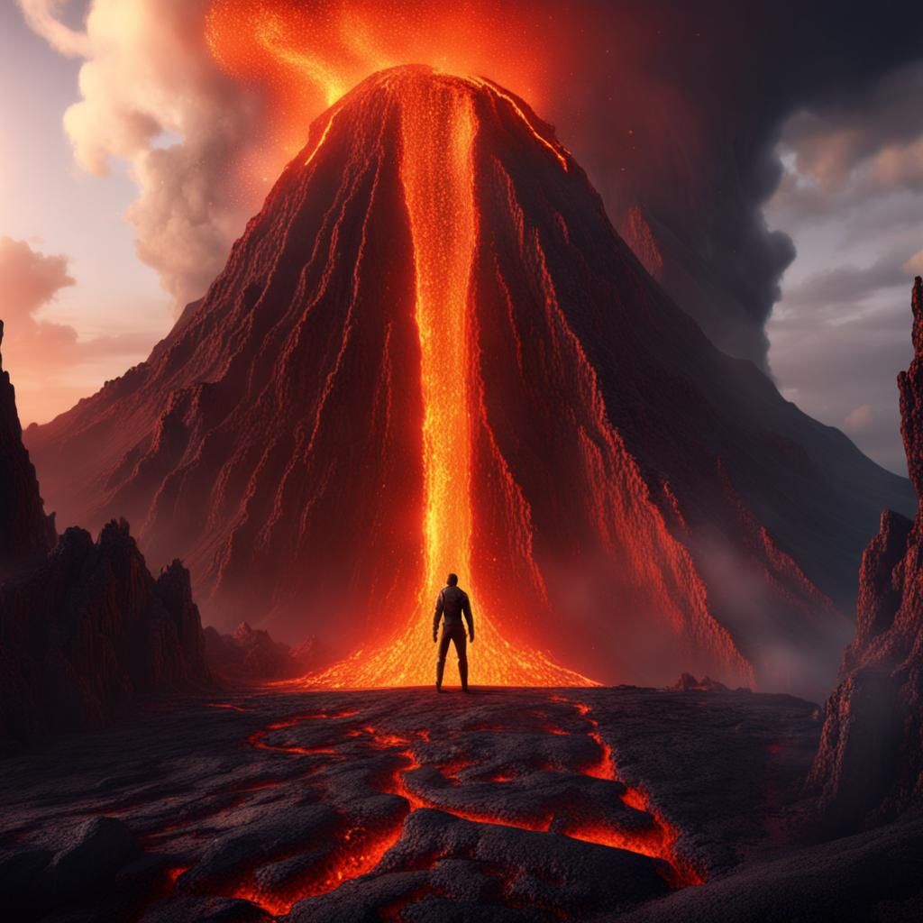 Volcanic Emergence: A Fantasy Concept Art Piece