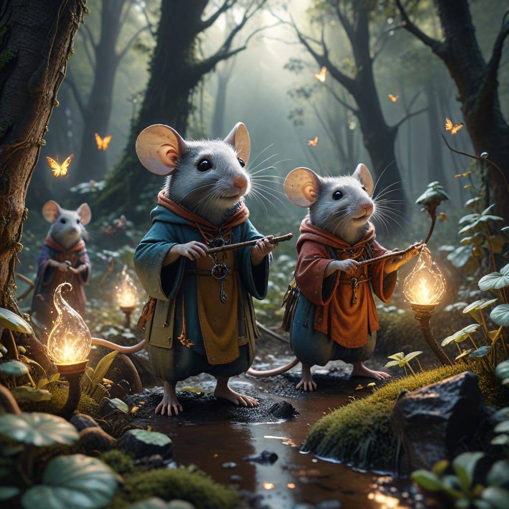 Whimsical Forest Workers in Earthy Attire