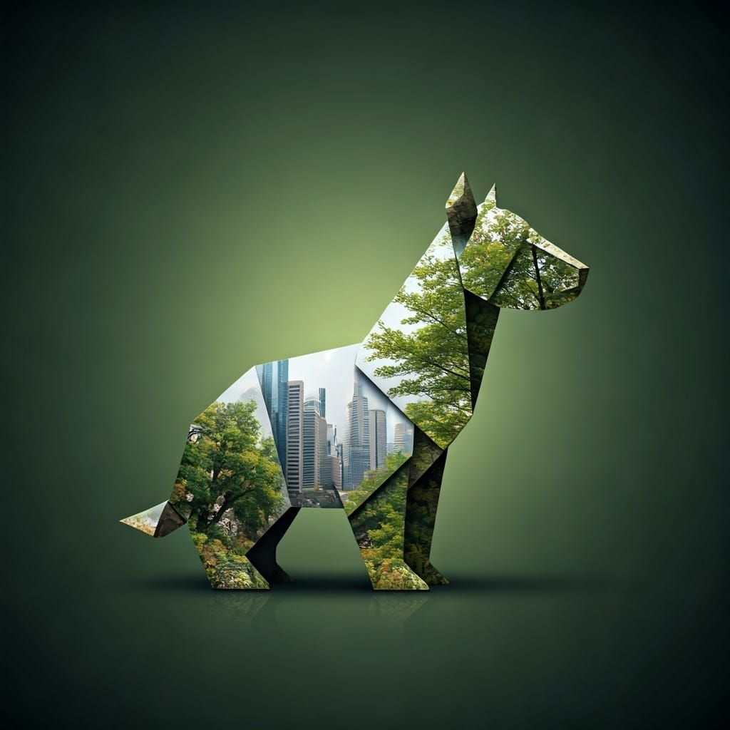 Animal Form Unfolds from Cityscape