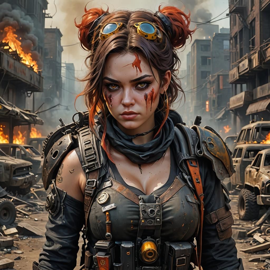 Post-Apocalyptic Betty Boop as Acrylic Painting