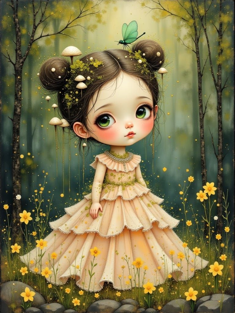 Ethereal Forest Toddler in Pastel Gown