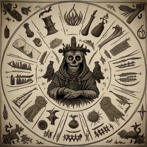 Dark Germanic Ritual with Fire and Macabre Elements