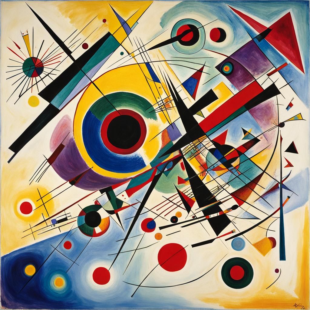 Abstract Geometric Composition in Kandinsky Style
