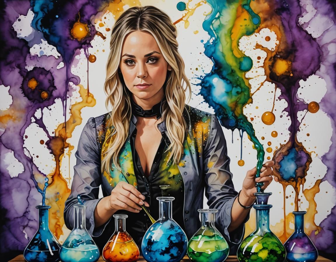 Alchemist Experiment in Alcohol Ink Style