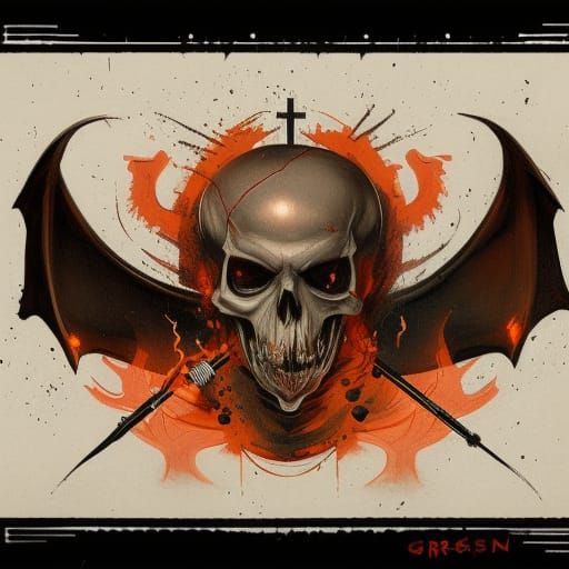 Sinister Snake and Skull Coat of Arms