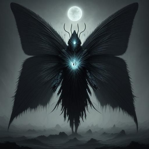 Moth-Man Emerges in Dark Surrealism Style
