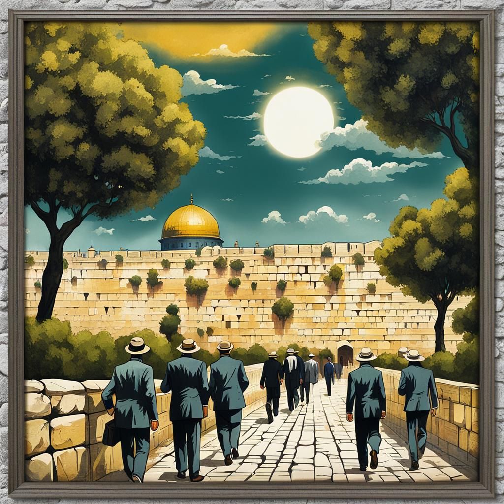 Jerusalem Travel Poster in Art Deco Style