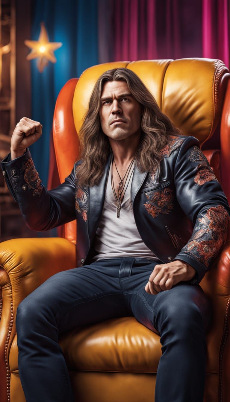 Detailed Rockstar Portrait in Hyperrealistic Style