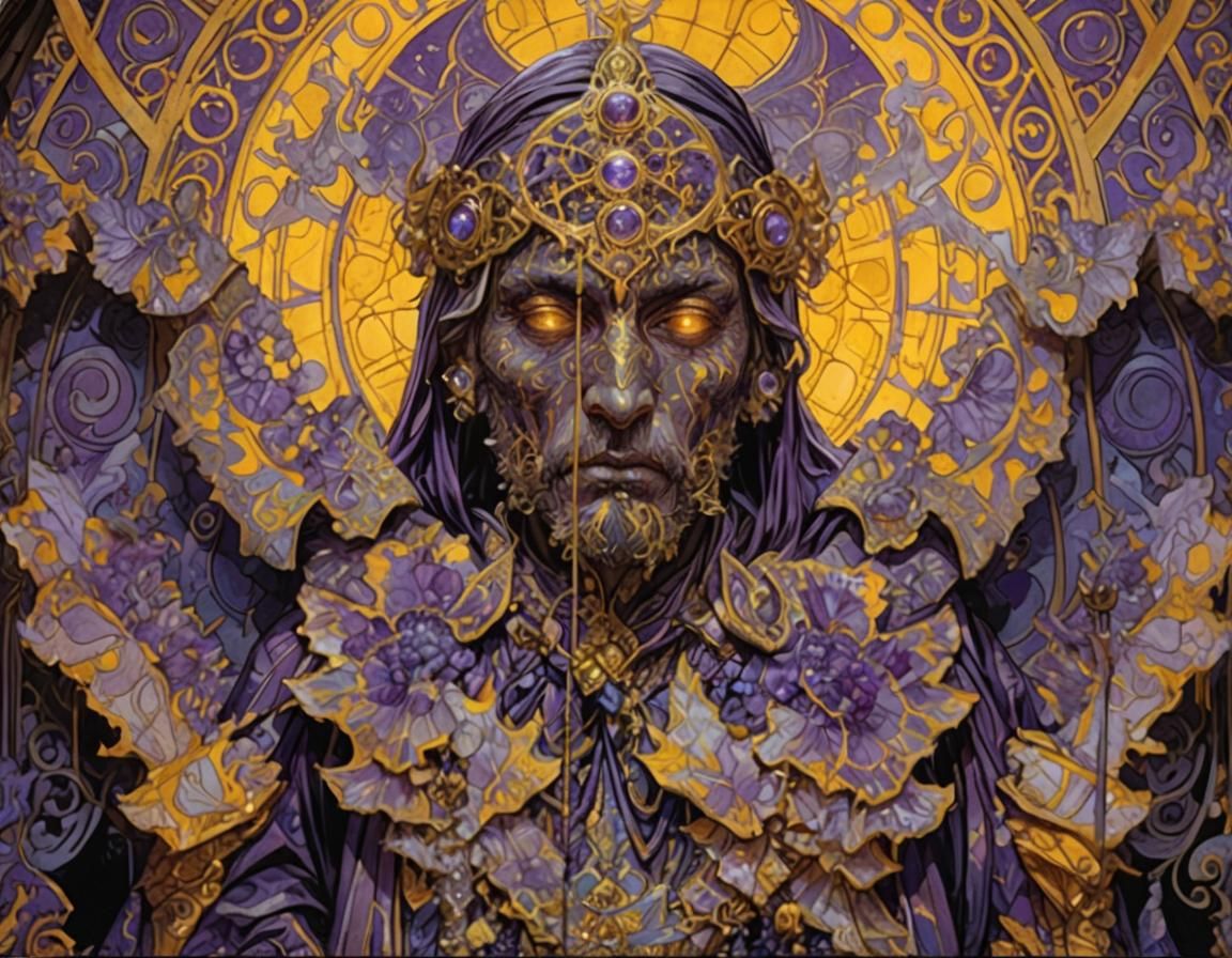 Mystical Figure in Dark Fantasy Baroque Style