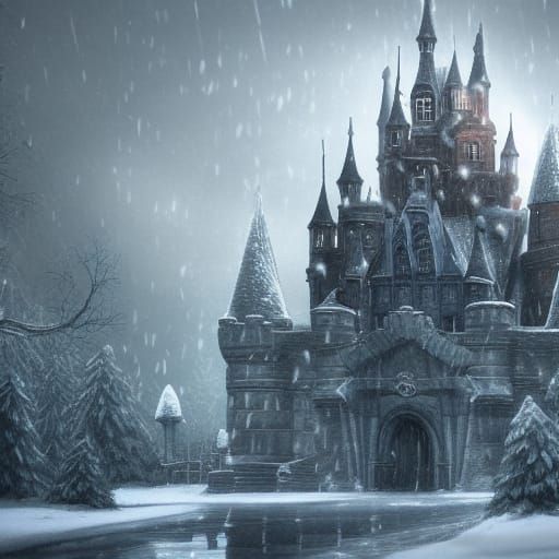 Snow Castle Reflected: Detailed Matte Painting