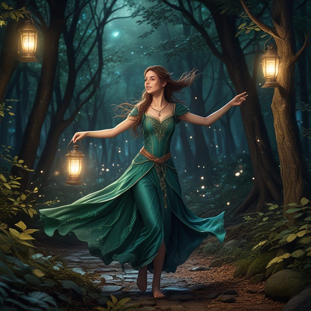 Enchanted Elven Dancer in Whimsical Fantasy Art