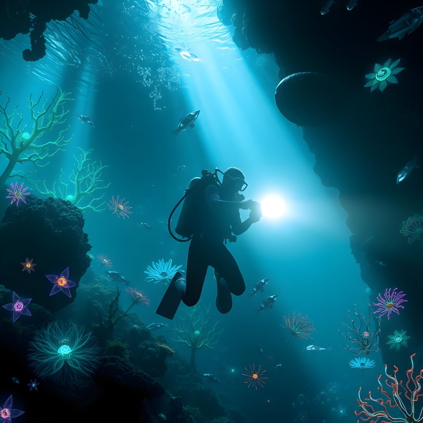 Scuba Diver Discovers Bioluminescent Alien Marine Life