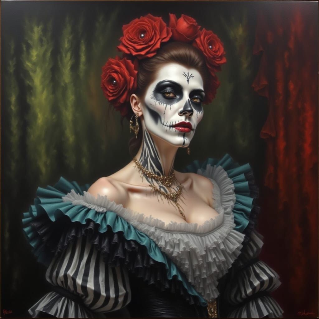 Gothic Circus Cabaret Dancer in Renaissance Style