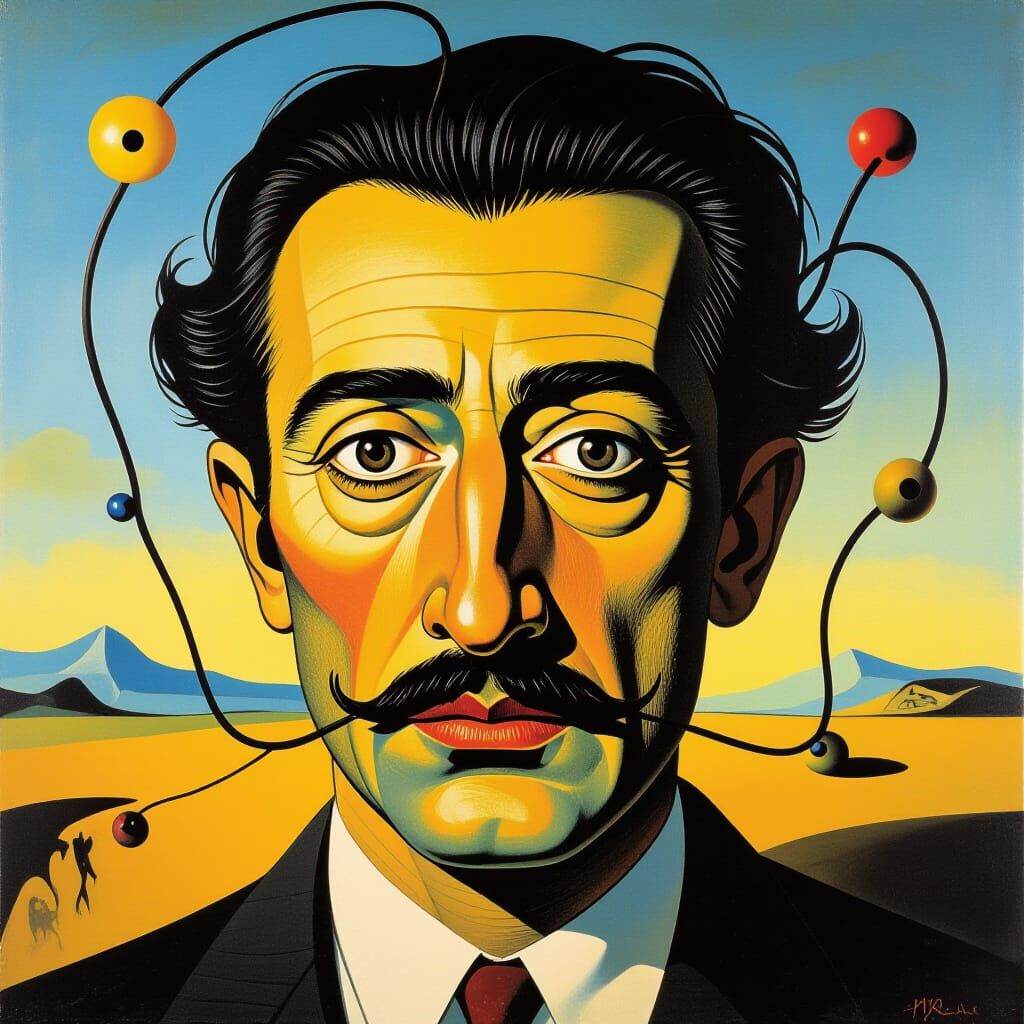 Surreal Wires and Shapes: A Melting Canvas Dreamscape