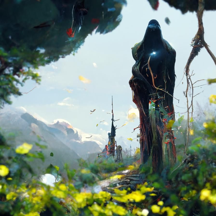 Mystical Sci-Fi Forest Path Digital Painting