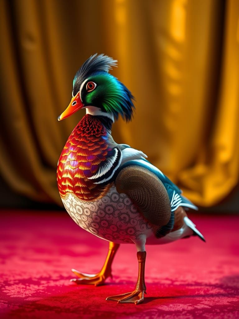 Dazzling Mandarin Duck Red Carpet Debut in Hyper-Realistic S...